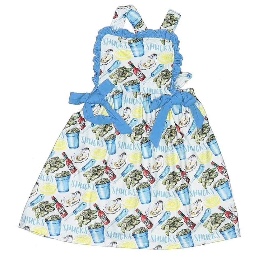 Blue and White Oyster Print Dress